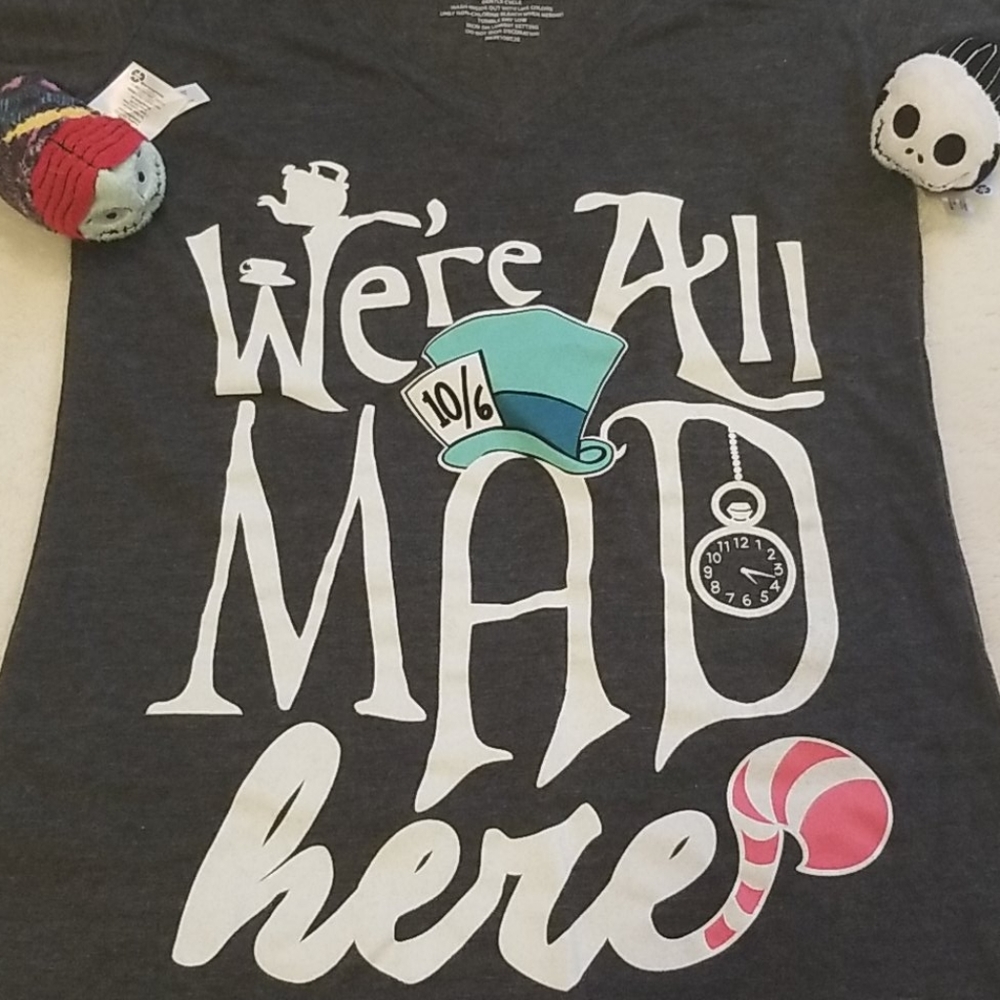 Women's Disney Alice In Wonderland Tshirt XS Gray - Picture 2 of 4
